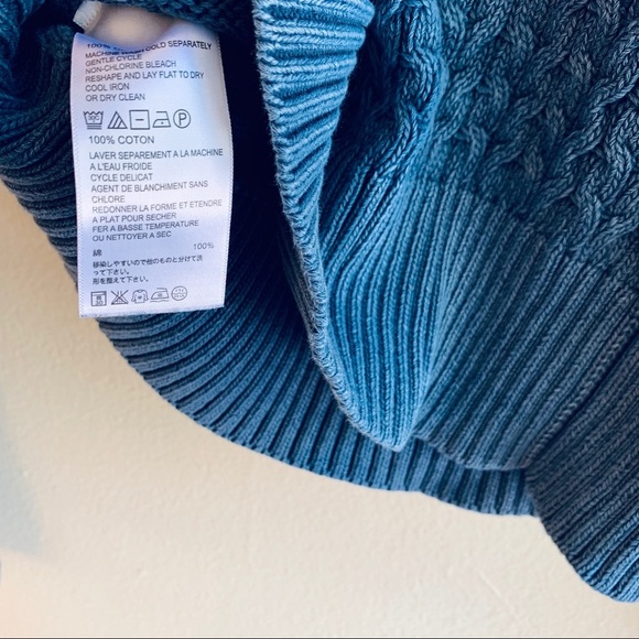 NWOT Tommy Bahama Knit Sweater Blue Navy Crochet - Picture 7 of 7